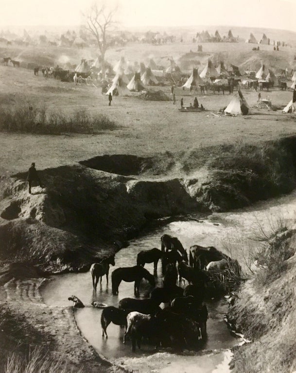 Вид на индейский лагерь Брюле-сиу, 1891 год.